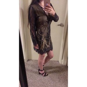 Sexy tie up low v dress